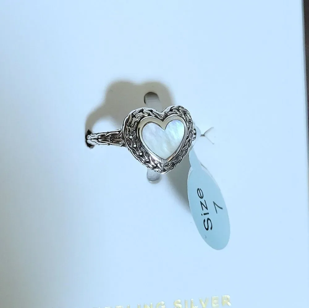 Annika Witt Sterling Silver🤍 Mother of Pearl Heart❤ Ring💍 - NIB